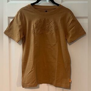 Youth Timberland Short Sleeved Logo Tee in Light Brown